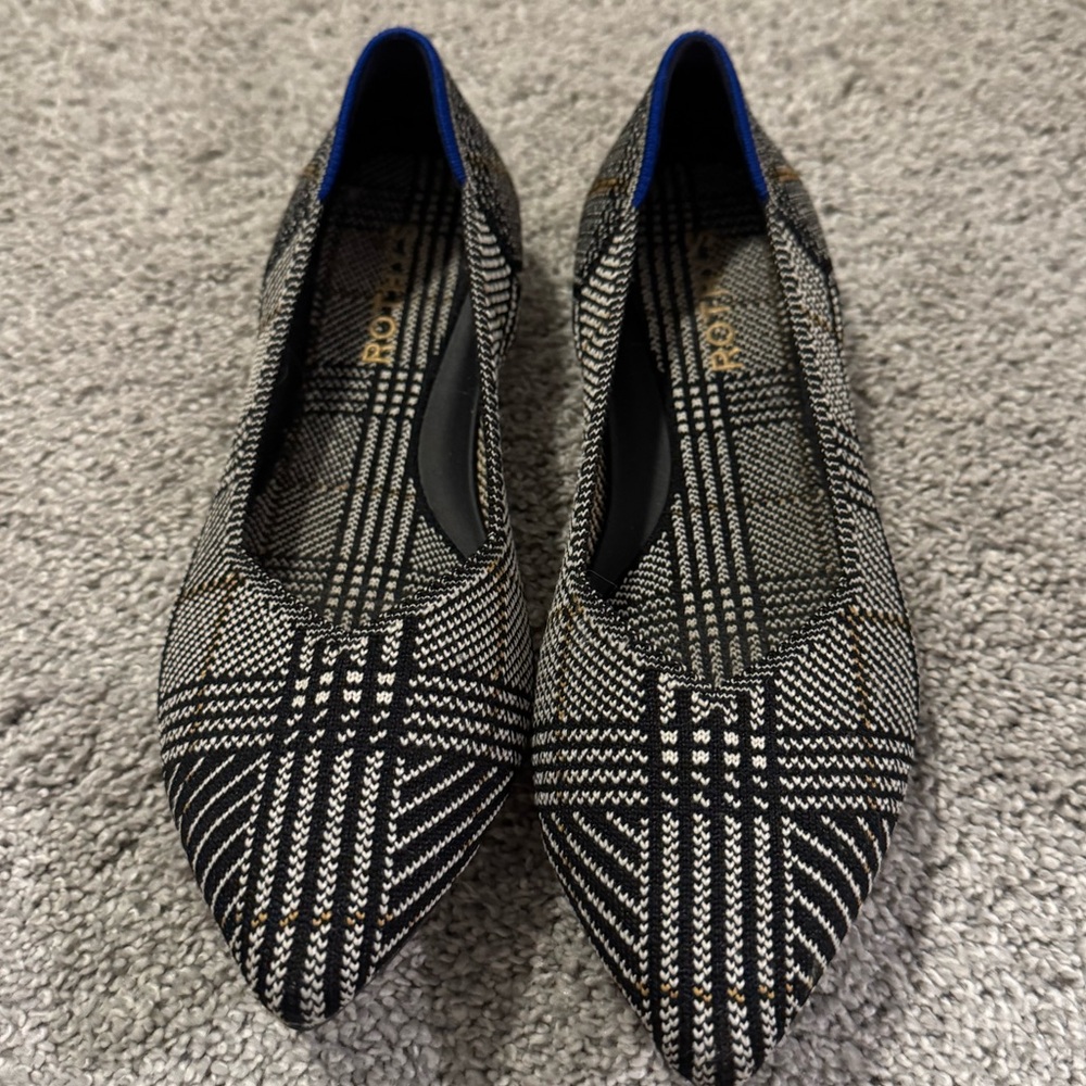 Rothy's Black Glen Plaid size 7